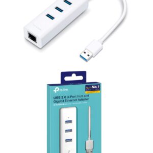 Adaptador USB 2 en 1 con Hub de 3 Puertos USB 3.0 y Adaptador Ethernet Gigabit